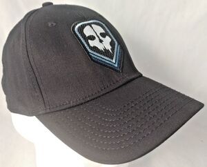 Call of Duty Ghosts Black Embroidered Skull Stretch Fit Hat/Cap-EXCELLENT!